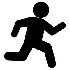 Black silhouette of running or sprinting human figure icon illustration design