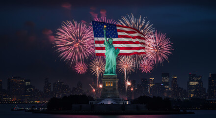fireworks over the city 