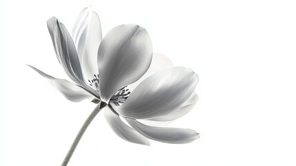 A siliver Animated Flower Blooming Sequence isolated on white background