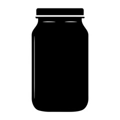 Black silhouette image of a mason jar used for canning preserves