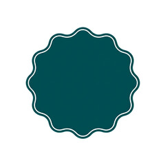 Obraz premium Teal starburst shape with white outline on black background isolated on a transparent background image