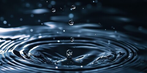 A slow-motion capture of water droplets floating weightlessly in a zero-gravity environment