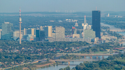 Skyline Vienna From Danube Viewpoint
