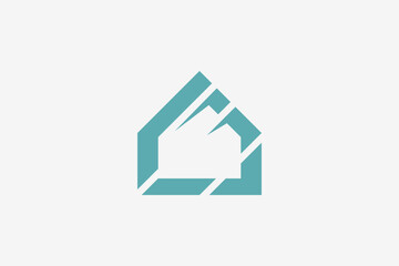 Minimalist unique technology move home logo 