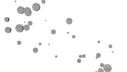 3D Render a bunch of silver circles floating in the air