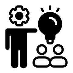 Teamwork Lightbulb Semi Solid Icon Style