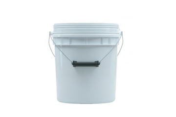 White plastic bucket with lid and handles (34)