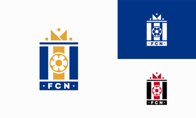 Football Badge with shield logo designs, Soccer Badge logo template