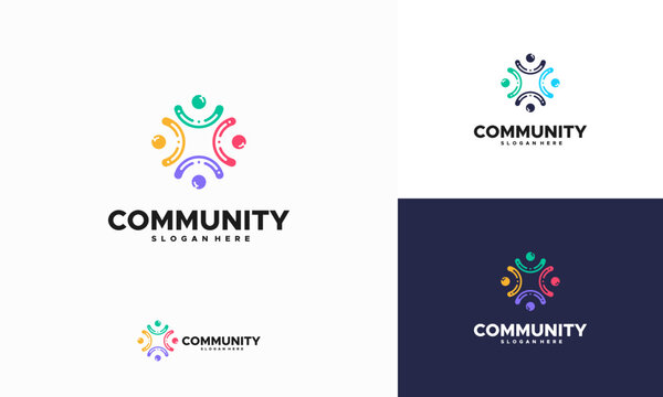 Modern Community logo designs concept vector, Group people  logo template designs