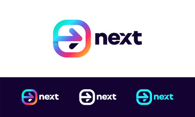Modern Next Logo designs concept vector, Arrow logo designs concept
