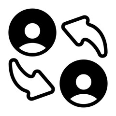 Peer to peer Semi Solid Icon Style