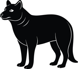 Obraz premium Realistic black silhouette of an animal in profile