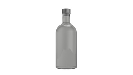 3D Render a bottle of vodka on a white background
