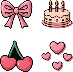 set of birthday cake