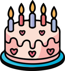 vector illustration of a birthday cake