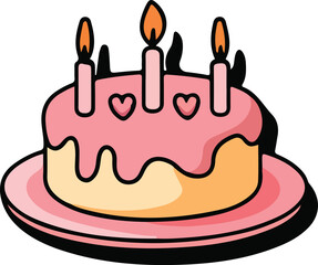 birthday cake with candles