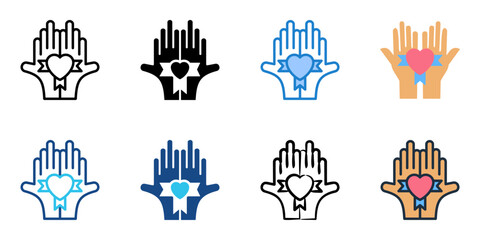 Giving thanks icon set multiple style collection 
