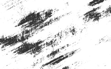 Abstract distressed grunge texture with dark brush strokes and scattered speckles background black