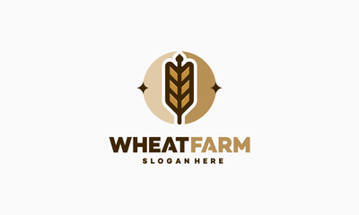Luxury Grain wheat logo concept, Agriculture wheat Logo Template vector icon