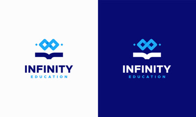 Infinity Education logo designs concept vector, Loop and Book Education logo designs symbol