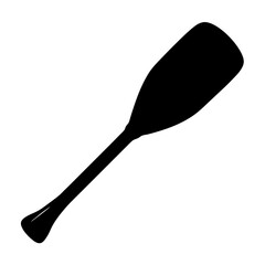 Black silhouette illustration of a canoe paddle on a white background