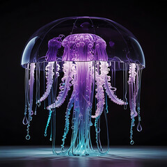 Futuristic Crystal Jellyfish Chandelier or Decorative Lamp