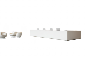 White modular seating arrangement