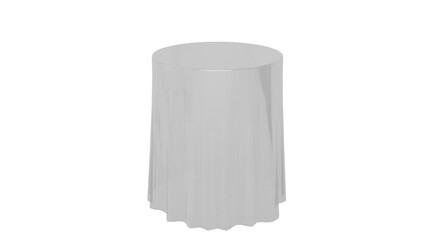 3D Render a white table with a white cloth on it