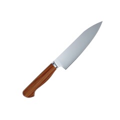 Fototapeta premium Gleaming steel blade with polished wooden handle kitchen knife cooking utensil