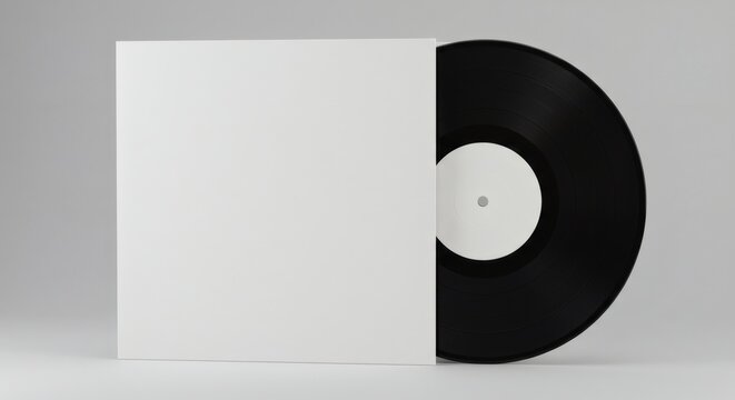 Vinyl Record  Blank Cover Nostalgic Music with Audio, and Design Template.