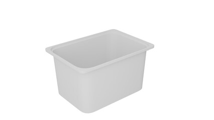 3D Render a white container with a lid on a white background
