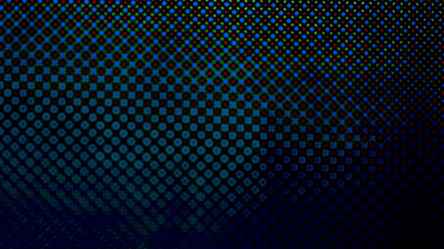 OLED screen display pixel RGB Bayer array under microscope
