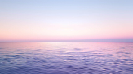 Obraz premium Serene pastel ocean horizon under soft pink and purple sunset light