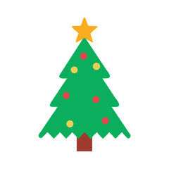 Christmas tree with decorations on black background graphic