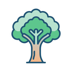 Stylized tree illustration with cartoon vector design