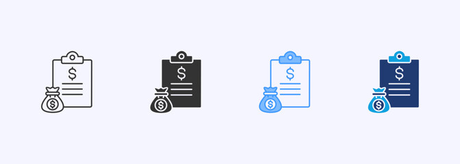 Accounting Icon Set Multiple Style Collection