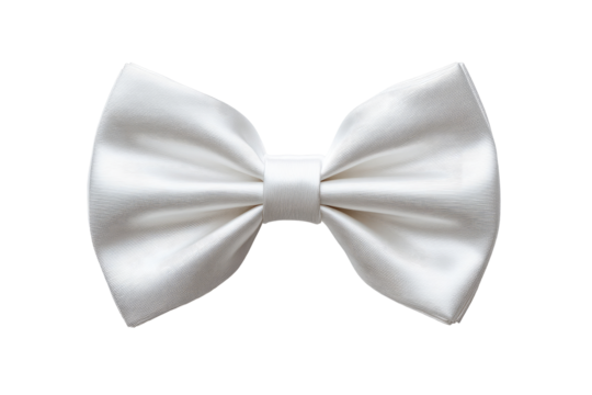 Elegant, crisp, off-white bow tie, smooth fabric