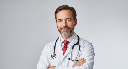 3d portrait of a confident doctor