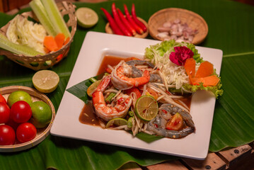 A delicious Thai Somtam menu