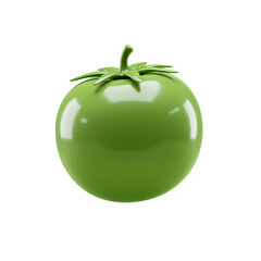 Vibrant Green Tomato Close Up with Lush Stem on Transparent Background Nutritional Visual for Food and Healthy Lifestyle Concepts