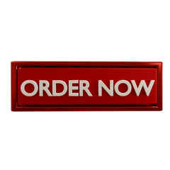 3D Hand Cursor Click Icon on Order Now Button – Transparent PNG for Web UI UX Interaction Design