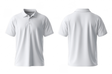 White polo shirt, front and back views (25)