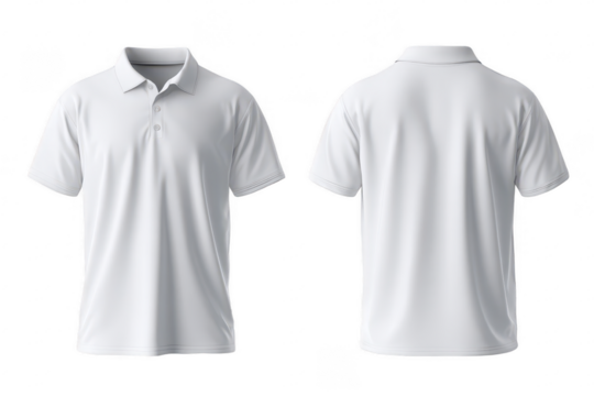 White polo shirt, front and back views (25)