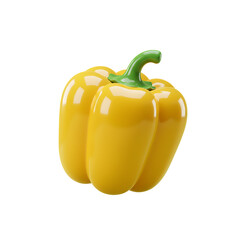 Vibrant Yellow Bell Pepper Isolated on Transparent Background a Fresh and Healthy Vegetable for Cooking and Nutrition