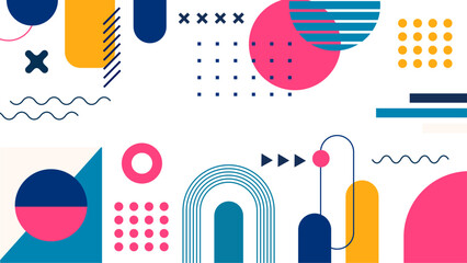 Vibrant geometric shapes ideal for graphic design projects, backgrounds, prints, and digital art with a colorful, abstract look and feel.