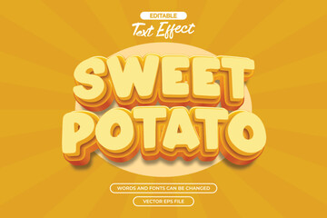 Sweet potato editable text effect with 3d cartoon text style