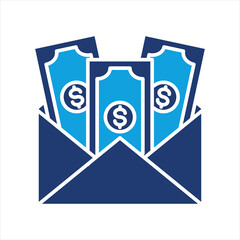 Salary Flat Blue Icon