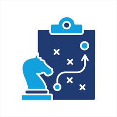 Strategy Flat Blue Icon