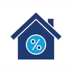Home Taxes Flat Blue Icon