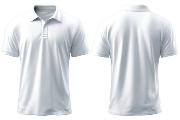 Blank white polo shirt, front and back views (97)